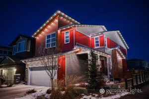 Gemstone Lights Modern 2-story home